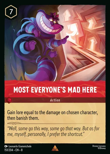 Most Everyone's Mad Here, Disney Lorcana card CH8-151 — The Reign of Jafar set