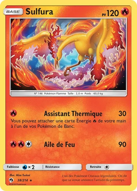 Sulfura, carte Pokémon LOT 38 — extension Tonnerre Perdu