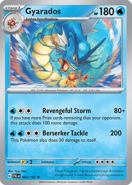 Gyarados, Pokémon card PAL 043 — Paldea Evolved set