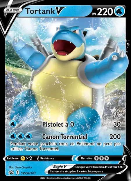 Tortank V, carte Pokémon SWSH 101 — extension Promo SWSH