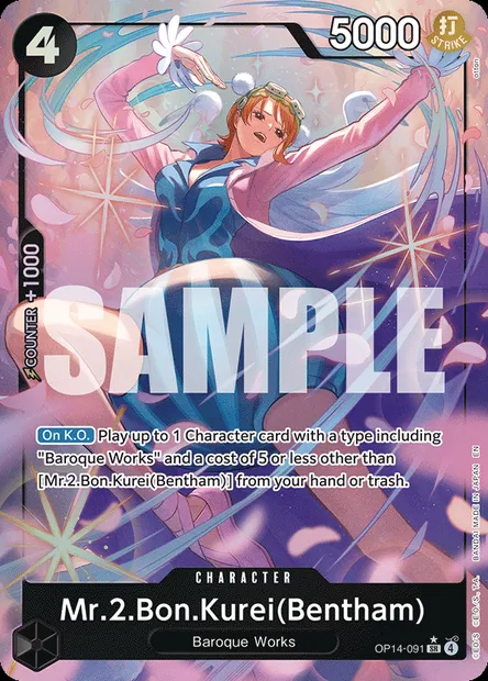 Mr.2.Bon.Kurei(Bentham), One Piece card OP14-091 — THE AZURE SEA’S SEVEN set