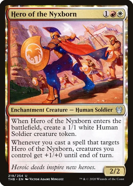 Hero of the Nyxborn, Magic card THB 219 — Theros Beyond Death set