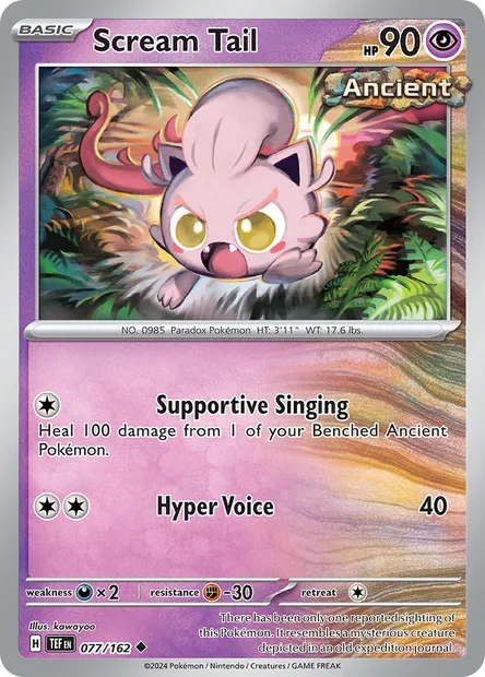 Scream Tail, Pokémon card TEF 077 — Temporal Forces set