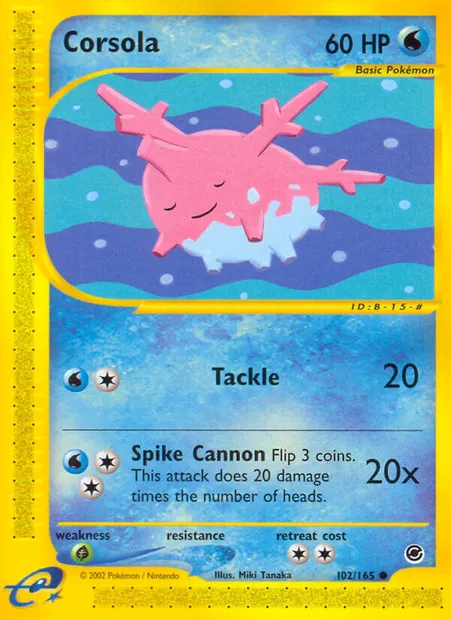Corsola, Pokémon card EX 102 — Expedition Base Set set