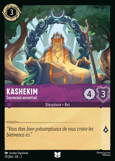Kashekim - Souverain ancestral, carte Disney Lorcana CH7-077 — extension L'île d'Archazia