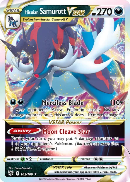 Hisuian Samurott VSTAR, Pokémon card ASR 102 — Astral Radiance set