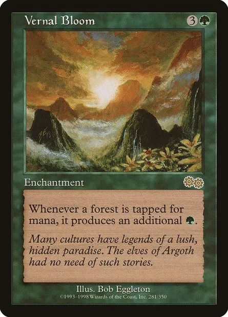 Vernal Bloom, Magic card USG 281 — Urza's Saga set