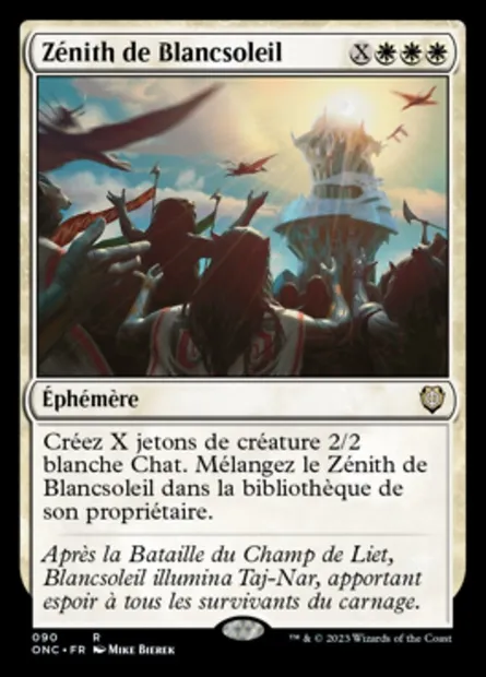 Zénith de Blancsoleil, carte Magic ONC 90 — extension Phyrexia: All Will Be One Commander
