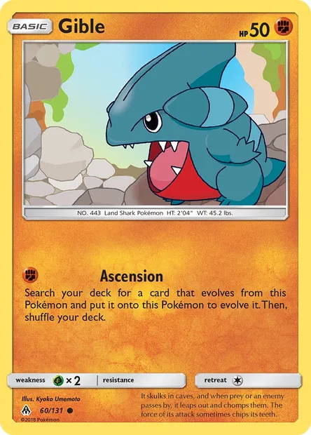 Gible, Pokémon card FLI 60 — Forbidden Light set