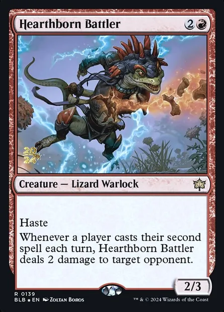 Hearthborn Battler, Magic card PBLB 139s — Bloomburrow Promos set