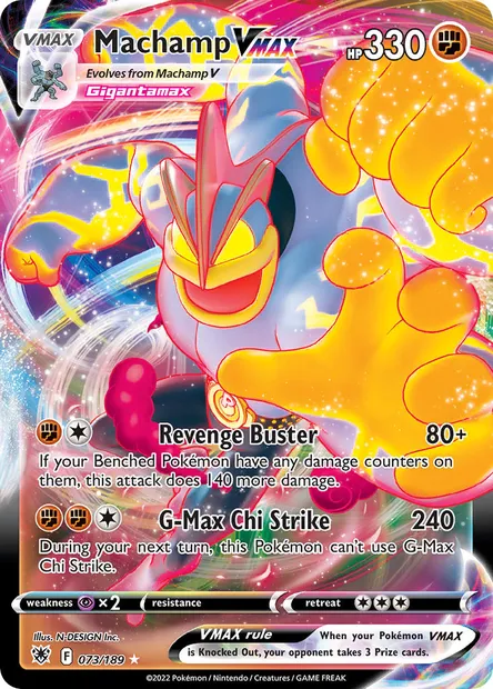 Machamp VMAX, Pokémon card ASR 073 — Astral Radiance set