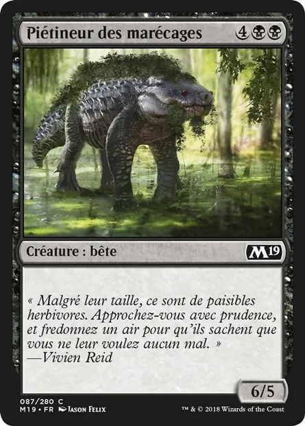 Piétineur des marécages, carte Magic M19 87 — extension Core Set 2019