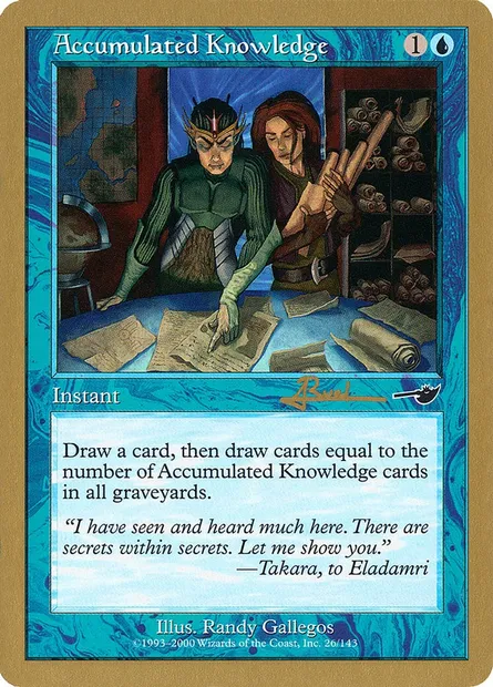Accumulated Knowledge, Magic card WC01 ar26 — World Championship Decks 2001 set