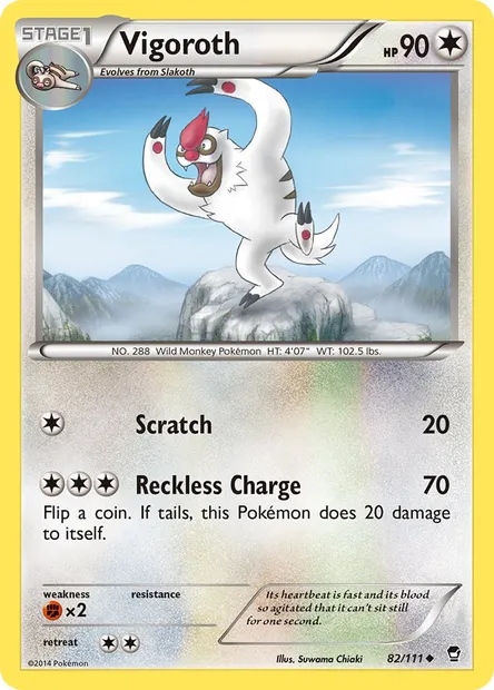 Vigoroth, Pokémon card FFI 82 — Furious Fists set