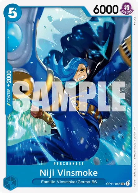 Niji Vinsmoke, carte One Piece OP11-045 — extension DES POINGS VIFS COMME L'ÉCLAIR