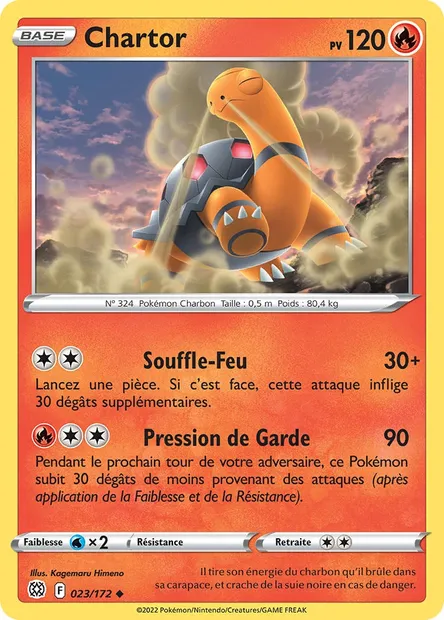 Chartor, carte Pokémon BRS 023 — extension Stars Étincelantes