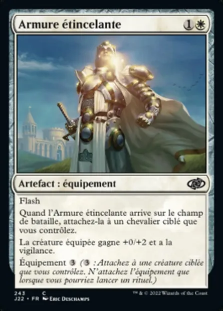 Armure étincelante, carte Magic J22 243 — extension Jumpstart 2022