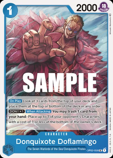 Donquixote Doflamingo, One Piece card OP02-056 — PARAMOUNT WAR set