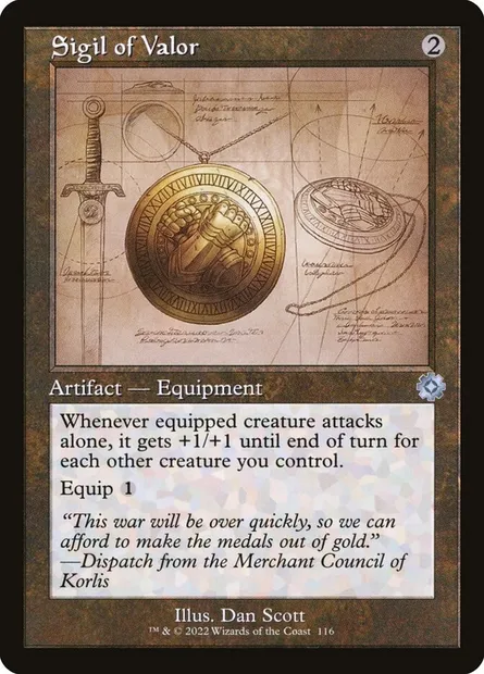 Sigil of Valor, Magic card BRR 116 — The Brothers' War Retro Artifacts set