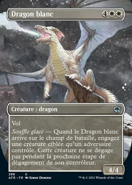 Dragon blanc, carte Magic AFR 288 — extension Forgotten Realms: Aventures dans les Royaumes Oubliés