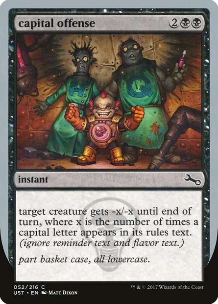 capital offense, carte Magic UST 52 — extension Unstable