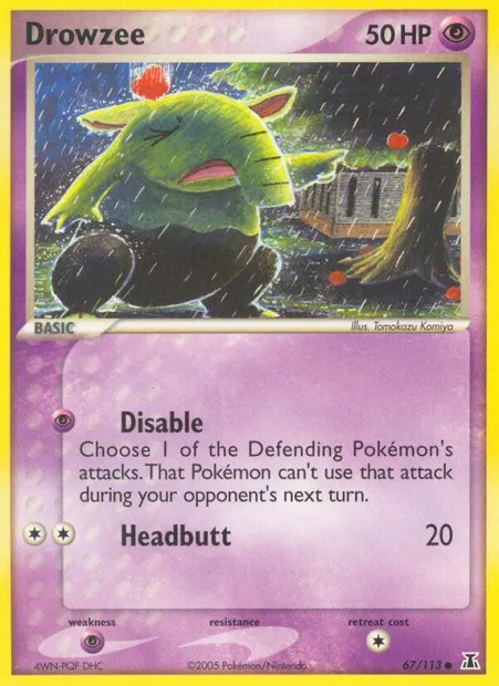 Drowzee, Pokémon card DS 67 — Delta Species set