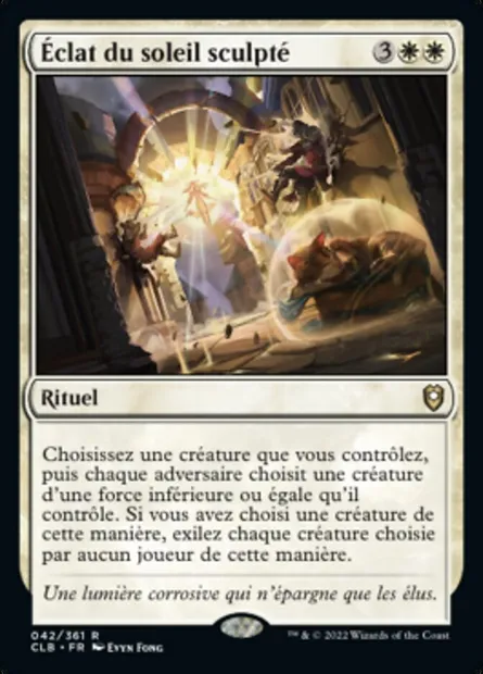 Éclat du soleil sculpté, carte Magic CLB 42 — extension Commander Légendes : la bataille de la Porte de Baldur