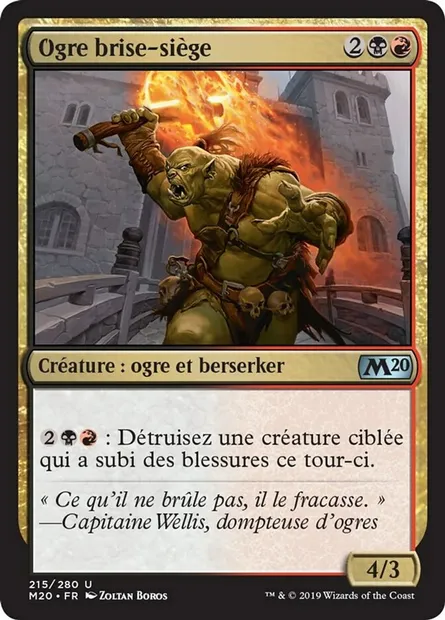 Ogre brise-siège, carte Magic M20 215 — extension Core Set 2020