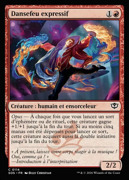 Dansefeu expressif, carte Magic SOS 114 — extension Secrets of Strixhaven