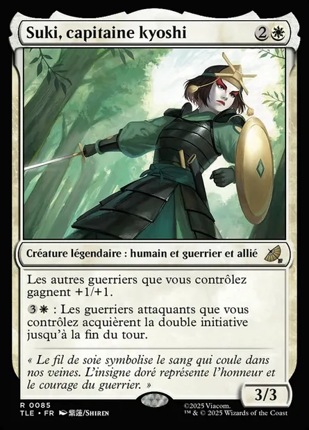 Suki, capitaine kyoshi, carte Magic TLE 85 — extension Avatar: The Last Airbender Eternal