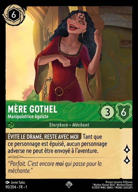 Mère Gothel - Manipulatrice égoïste, carte Disney Lorcana CH1-090 — extension Premier Chapitre