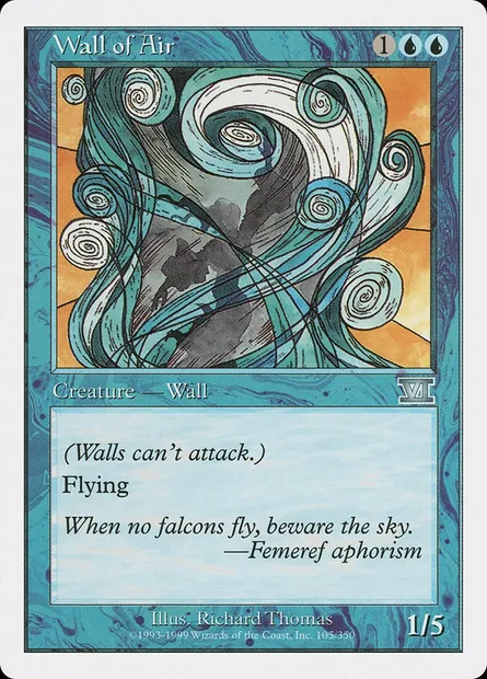 Mur d'air, carte Magic 6ED 105 — extension Classic Sixth Edition
