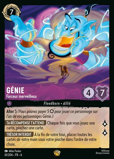 Génie - Farceur merveilleux, carte Disney Lorcana CH6-061 — extension La Mer Azurite