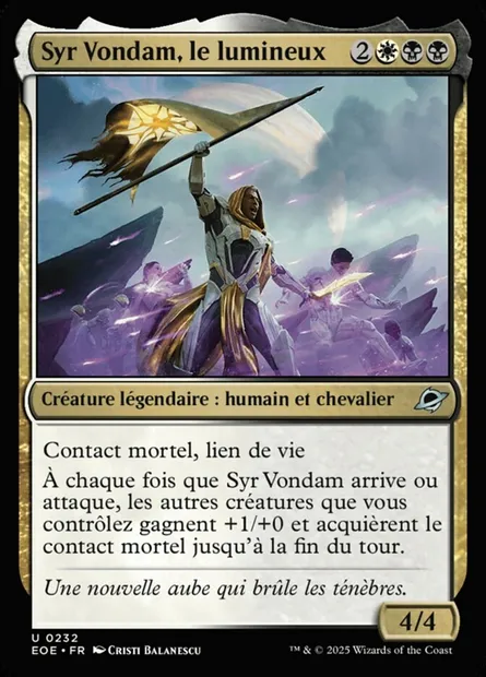 Syr Vondam, le lumineux, carte Magic EOE 232 — extension Edge of Eternities