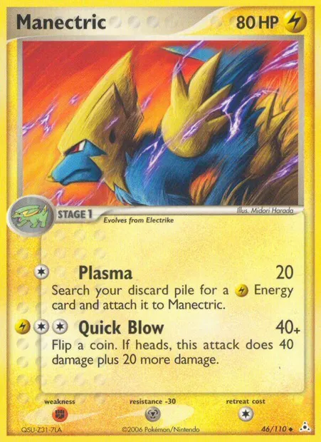 Manectric, Pokémon card HP 46 — Holon Phantoms set