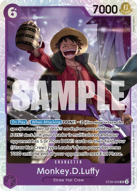 Monkey.D.Luffy, One Piece card ST26-005 — PURPLE/BLACK Monkey.D.Luffy set