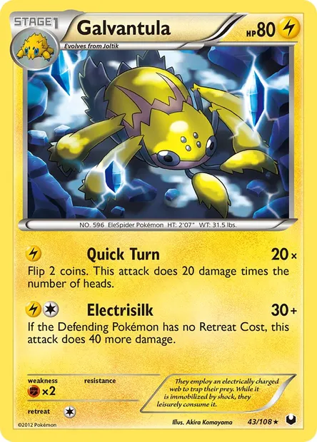 Galvantula, Pokémon card DEX 43 — Dark Explorers set