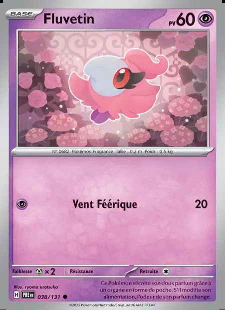 Fluvetin, carte Pokémon PRE 038 — extension Évolutions Prismatiques