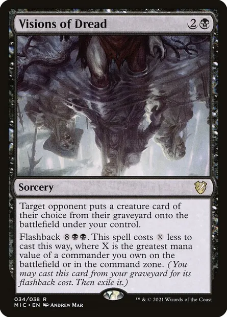 Visions of Dread, Magic card MIC 34 — Midnight Hunt Commander set