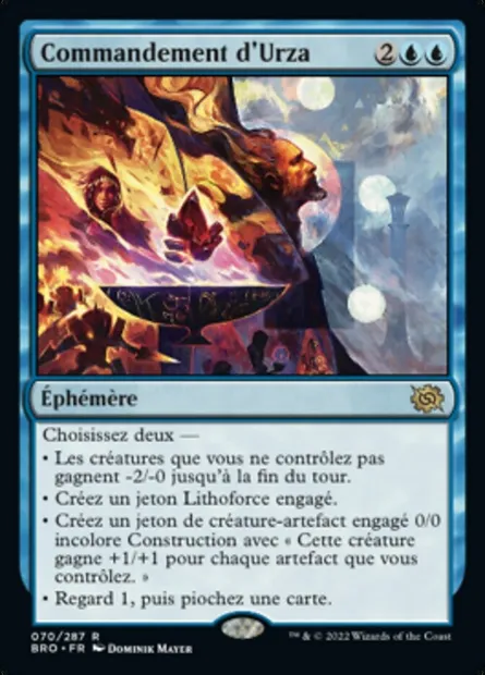 Commandement d'Urza, carte Magic BRO 70 — extension La Guerre Fratricide