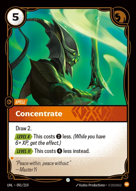 Concentrate, carte Riftbound UNL 091 — extension Unleashed