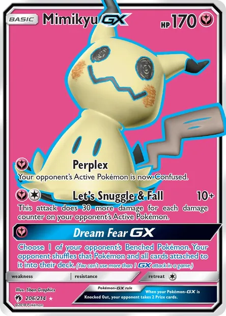 Mimikyu GX, Pokémon card LOT 206 — Lost Thunder set