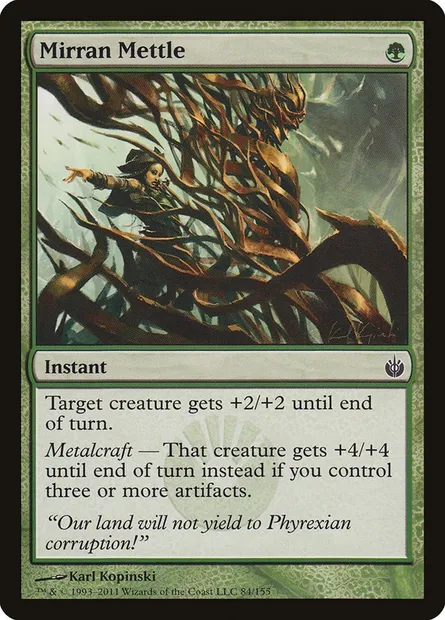 Mirran Mettle, Magic card MBS 84 — Mirrodin Besieged set