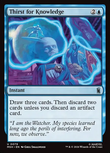 Thirst for Knowledge, Magic card MSH 79 — Marvel Super Heroes set