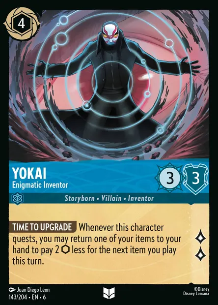 Yokai - Enigmatic Inventor, Disney Lorcana card CH6-143 — Azurite Sea set
