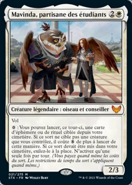 Mavinda, partisane des étudiants, carte Magic STX 21 — extension Strixhaven: l'Académie des Mages