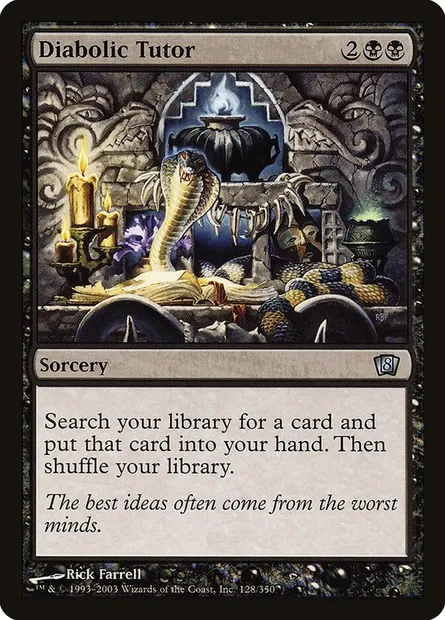 Diabolic Tutor, Magic card 8ED 128★ — Eighth Edition set