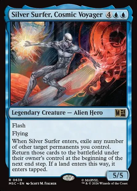 Silver Surfer, Cosmic Voyager, Magic card MSC 639 — Marvel Super Heroes Commander set