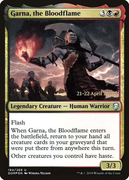 Garna, the Bloodflame, Magic card PDOM 194s — Dominaria Promos set