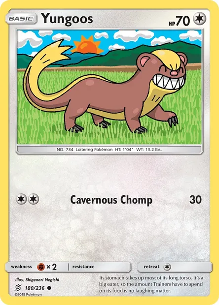 Yungoos, Pokémon card UNM 180 — Unified Minds set